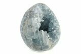 Crystal Filled Celestine (Celestite) Egg Geode - Madagascar #241904-1